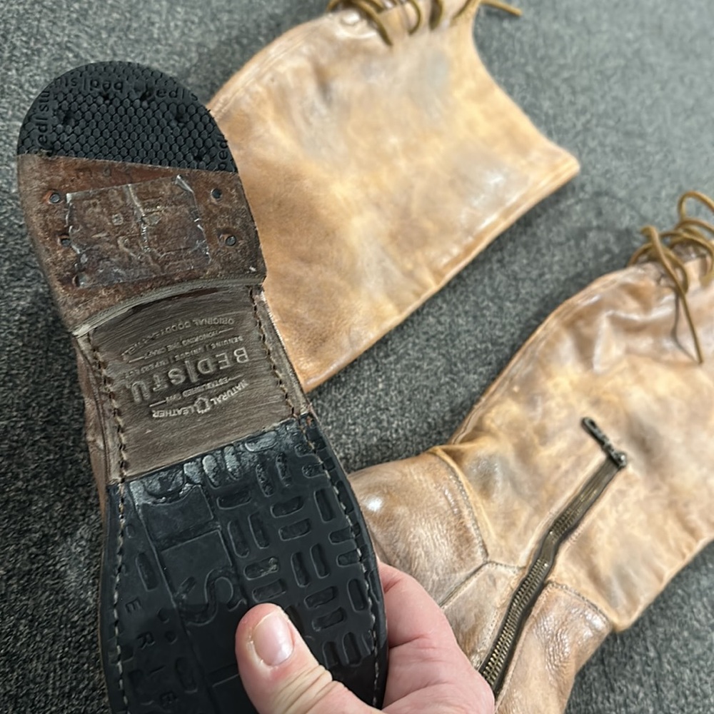 BED|STU Tan Over-the-Knee Leather Boots - Picture 5 of 7